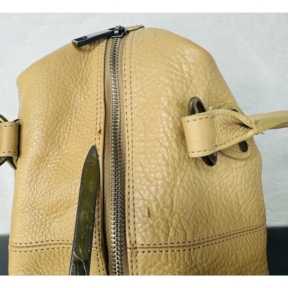 Naturalizer Tan Pebble Grain Leather Handbag Double Front Pockets 12"x5"x6" - Picture 5 of 15